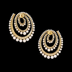 Pearl Vortex Hoop Earrings