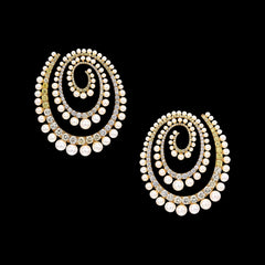 Pearl Vortex Hoop Earrings