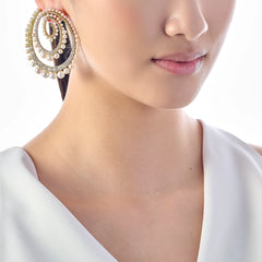 Pearl Vortex Hoop Earrings