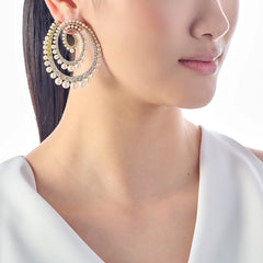 Pearl Vortex Hoop Earrings