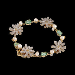 Peridot Daisy Diamond Bracelet