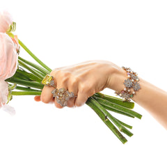 Rose Sapphire Daisy Diamond Bracelet