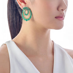 Petite Emerald Vortex Earrings