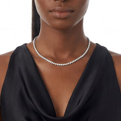 Petite Eternity Heart Necklace. White Gold