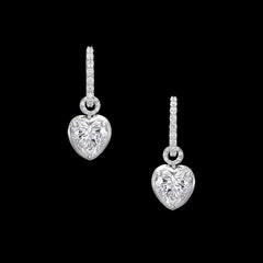 Petite Heart Pendant Hoop Earrings