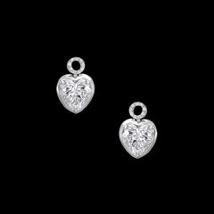 Petite Heart Pendant Hoop Earrings