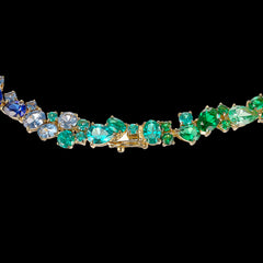 Petite Rainbow Garden Of Eden Necklace. Lab-Grown Simulated Sapphire