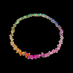 Petite Rainbow Garden Of Eden Necklace. Lab-Grown Simulated Sapphire
