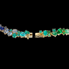 Petite Rainbow Garden Of Eden Necklace. Lab-Grown Simulated Sapphire