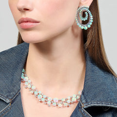 Petite Sky Opal Vortex Hoop Earrings