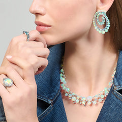 Petite Sky Opal Vortex Hoop Earrings