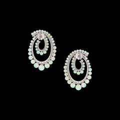 Petite Sky Opal Vortex Hoop Earrings
