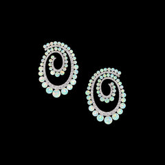 Petite Sky Opal Vortex Hoop Earrings