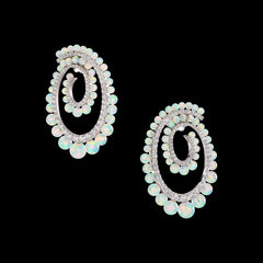 Petite Sky Opal Vortex Hoop Earrings