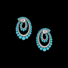 Petite Turquoise Vortex Hoop Earrings