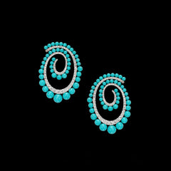 Petite Turquoise Vortex Hoop Earrings