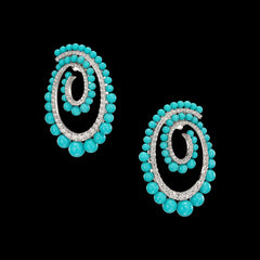 Petite Turquoise Vortex Hoop Earrings