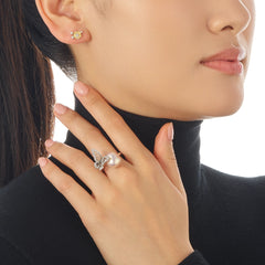 Petite White Floral Studs