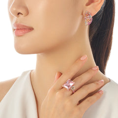 Pink Grapefruit Slice Earrings