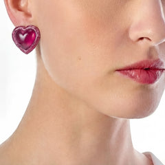 Plum Heart Earrings