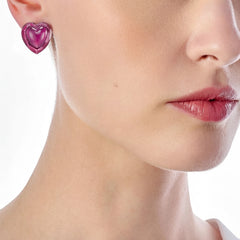 Plum Heart Studs