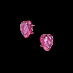 Plum Heart Studs