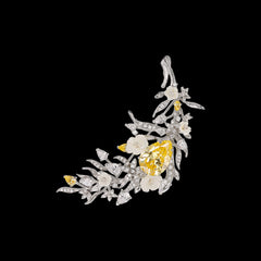 Posie Canary Brooch. Lab-Grown Simulated Diamond