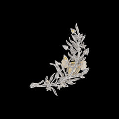 Posie Canary Brooch. Lab-Grown Simulated Diamond