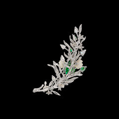 Posie Emerald Brooch. Lab-Grown Emerald
