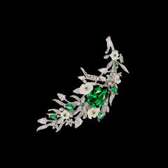 Posie Emerald Brooch. Lab-Grown Emerald