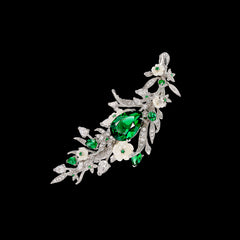 Posie Emerald Brooch. Lab-Grown Emerald
