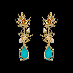 Posie Turquoise Earrings. Lab-Grown Turquoise