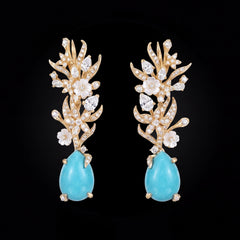 Posie Turquoise Earrings. Lab-Grown Turquoise