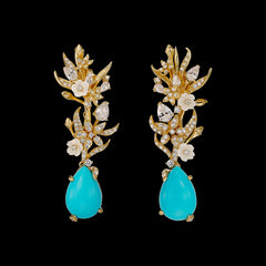 Posie Turquoise Earrings. Lab-Grown Turquoise