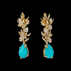 Posie Turquoise Earrings. Lab-Grown Turquoise