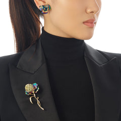 Rainbow Parrot Tulip Brooch