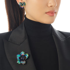 Rainbow Sapphire Poppy Brooch