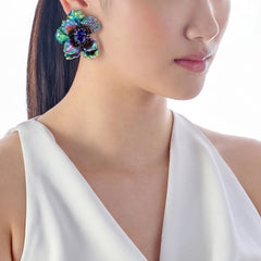 Rainbow Sapphire Poppy Earrings