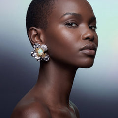 Roi De La Lune Earrings. Lab-Grown Opal