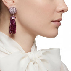 Rose Bauble Tassel Earrings