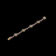 Rose Sapphire Daisy Diamond Bracelet