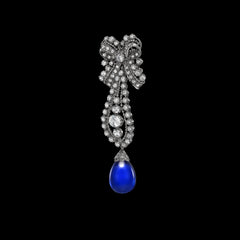 Royal Blue Dentelle Bow Earrings