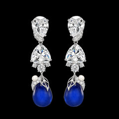 Royal Blue Drop Berry Earrings