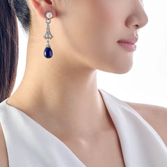 Royal Blue Lattice Earrings