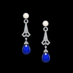 Royal Blue Lattice Earrings
