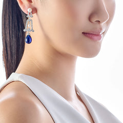 Royal Blue Moderne Earrings