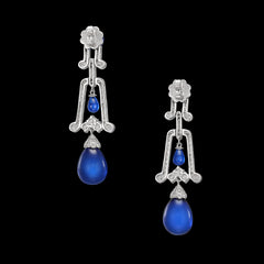 Royal Blue Moderne Earrings