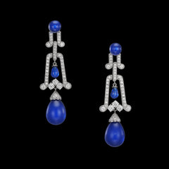 Royal Blue Moderne Earrings