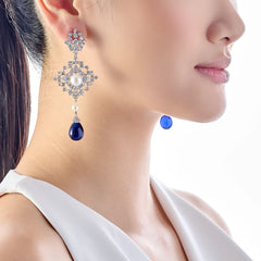 Royal Blue Pixelise Earrings