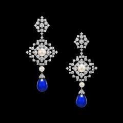 Royal Blue Pixelise Earrings